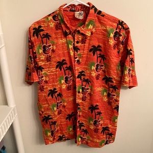 Child’s Sz XL (men sm) Baltimore Orioles Bird Mascot Floral Beach Hawaiian Shirt